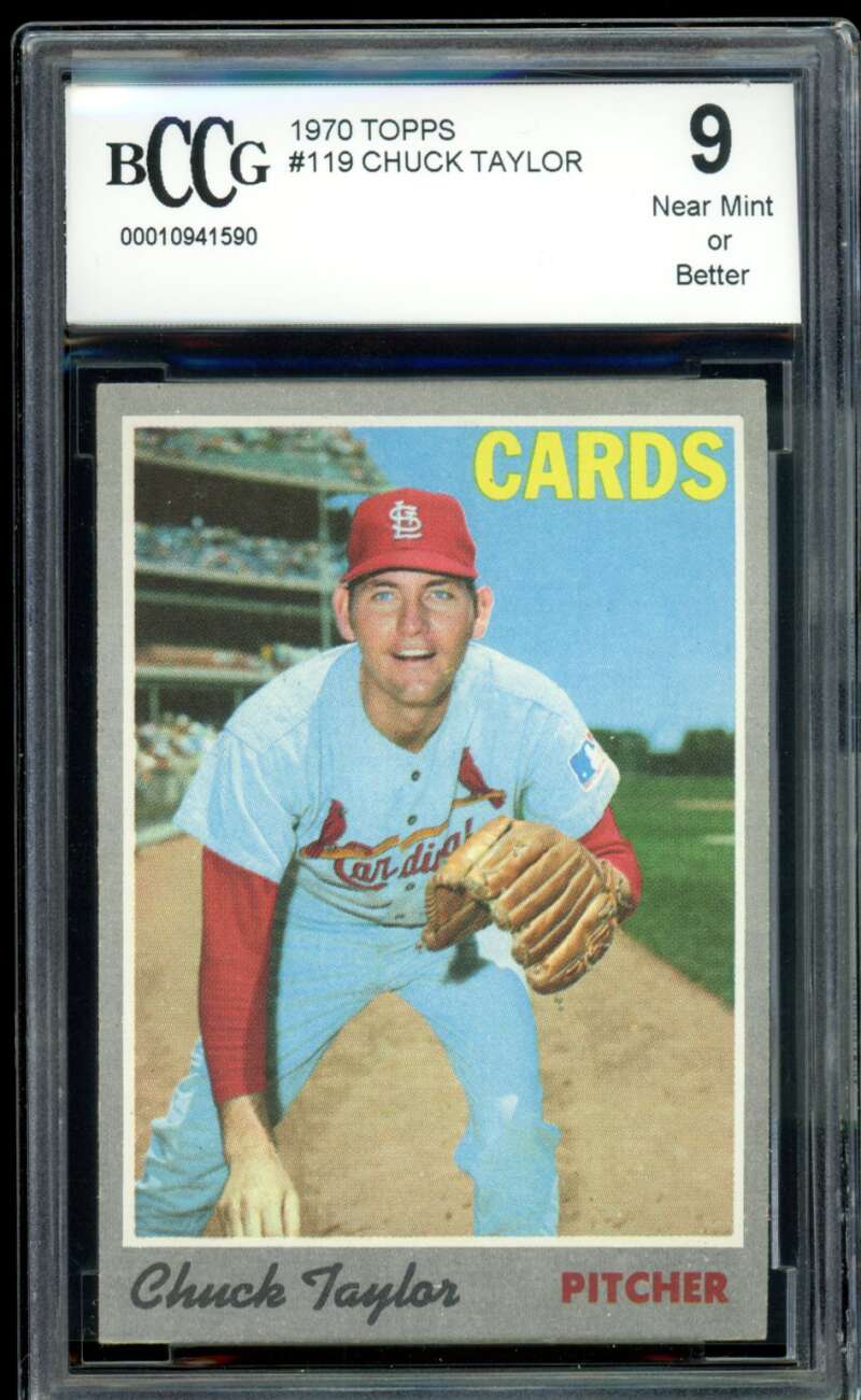 Chuck Taylor Card 1970 Topps #119 BGS BCCG 9 Image 1