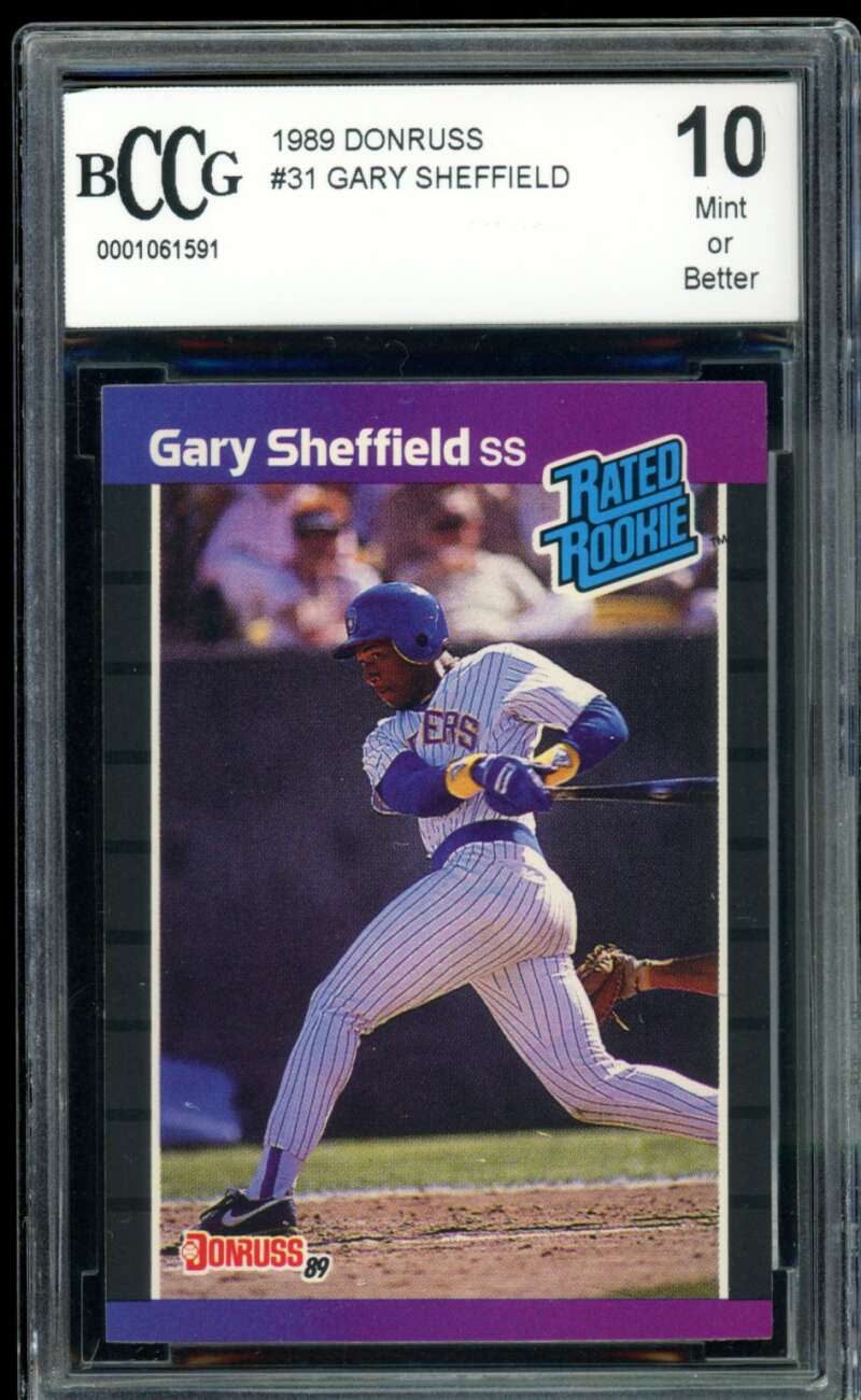 Gary Sheffield Rookie Card 1989 Donruss #31 BGS BCCG 10 Image 1