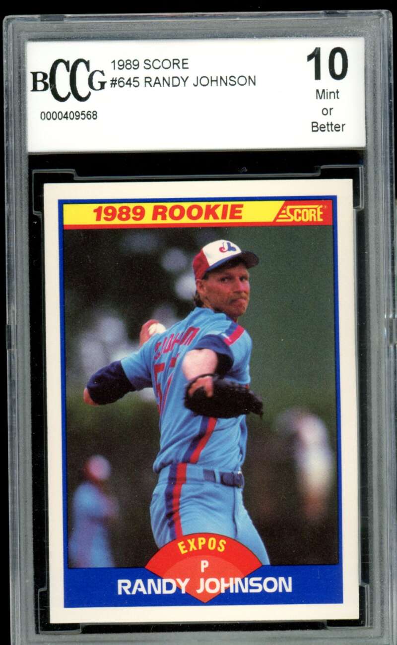 Randy Johnson Rookie Card 1989 Score #645 BGS BCCG 10 Image 1