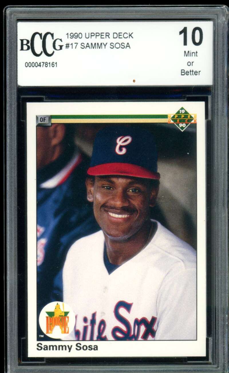 Sammy Sosa Rookie Card 1990 Upper Deck #17 BGS BCCG 10 Image 1
