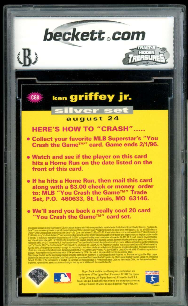 Ken Griffey Jr. Card 1995 Collector's Choice #CG8B BGS BCCG 10 Image 2