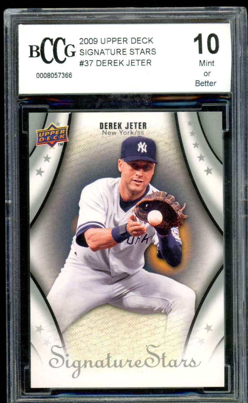 Derek Jeter 2009 Upper Deck Signature Stars #37 BGS BCCG 10 (holder scratch) Image 1
