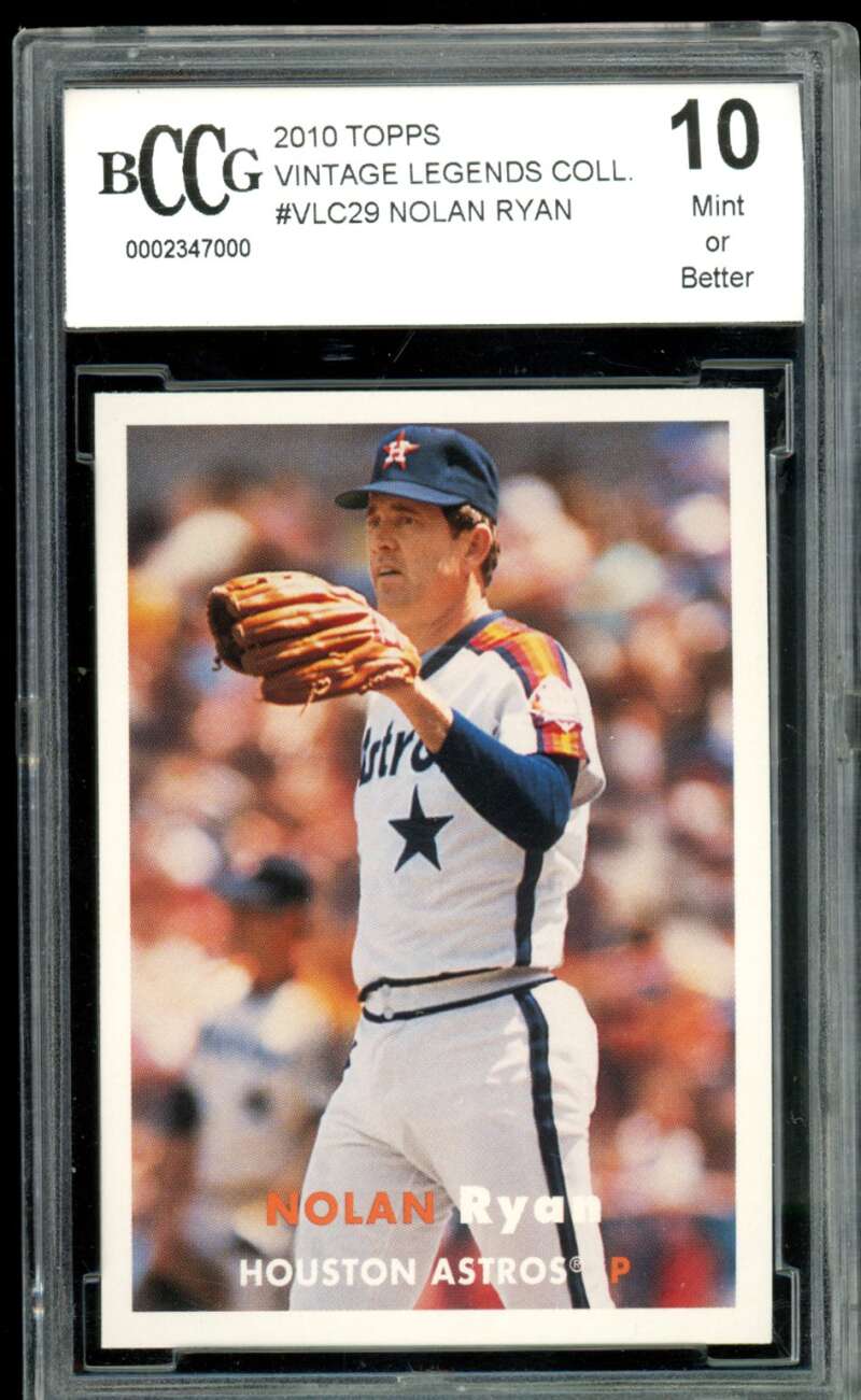 Nolan Ryan 2010 Topps Vintage Legends Coll. #VLC29 BGS BCCG 10 (holder crack) Image 1