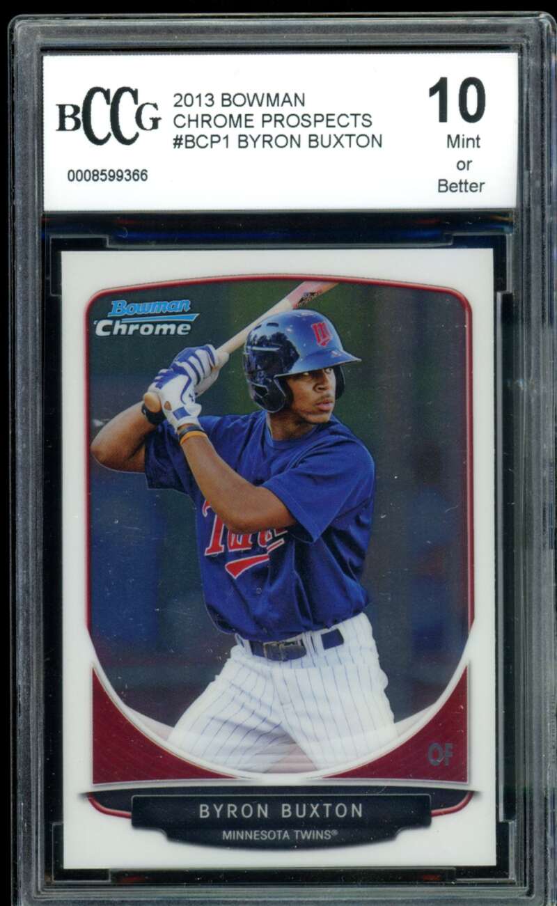 Byron Buxton Rookie Card 2013 Bowman Chrome Prospects #BCP1 BGS BCCG 10 Image 1