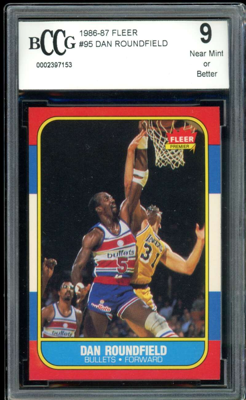 Dan Roundfield Card 1986-87 Fleer #95 BGS BCCG 9 Image 1