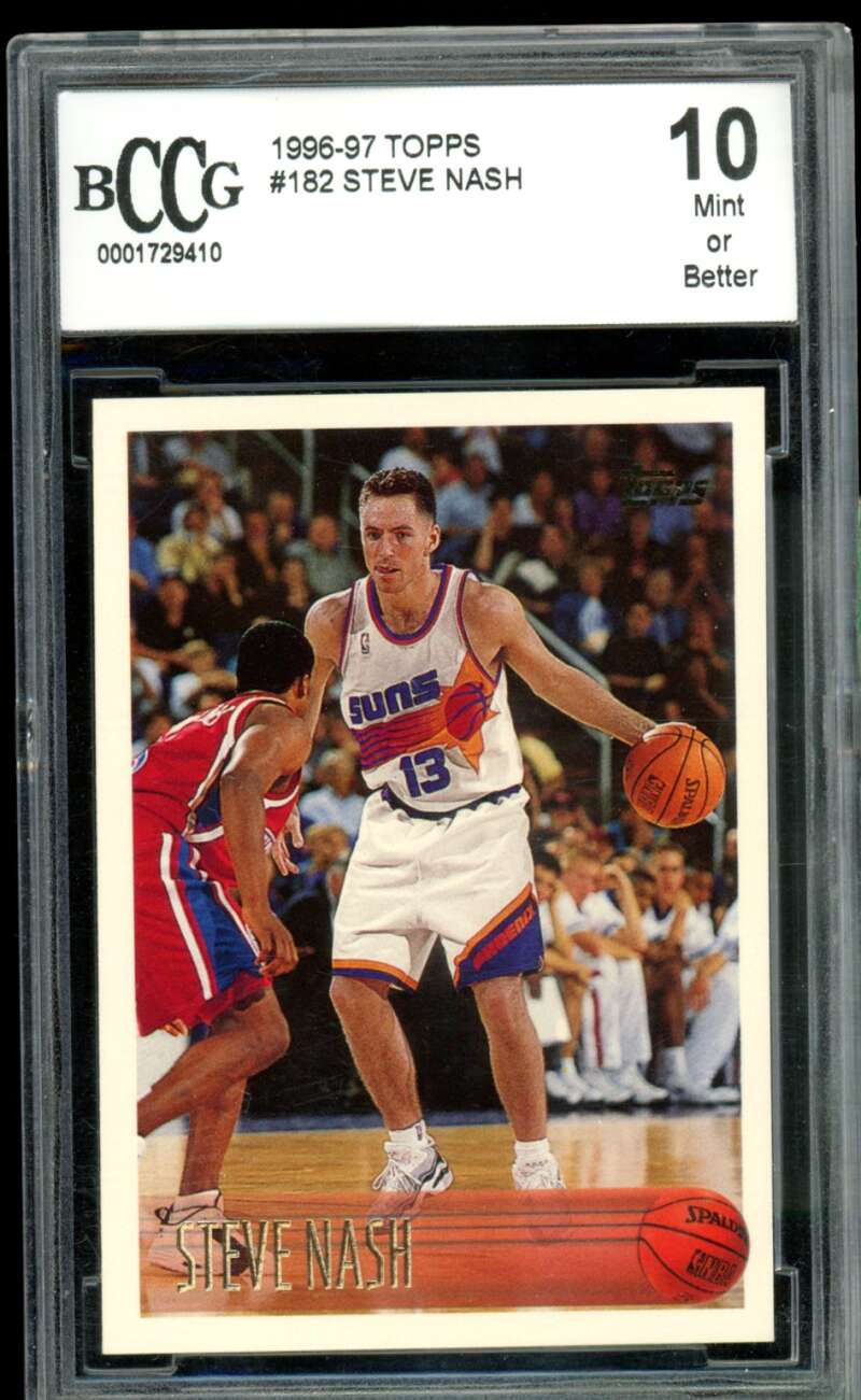 Steve Nash Rookie Card 1996-97 Topps #182 BGS BCCG 10 Image 1
