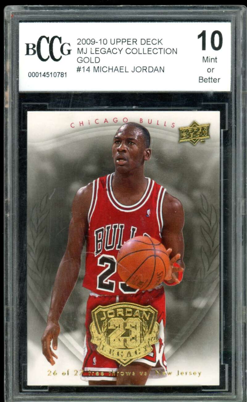 Michael Jordan 2009-10 Upper Deck Legacy Gold #14 BGS BCCG 10 (holder scratch) Image 1