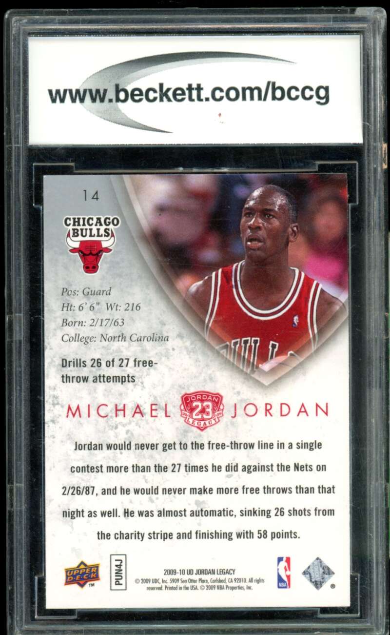 Michael Jordan 2009-10 Upper Deck Legacy Gold #14 BGS BCCG 10 (holder scratch) Image 2
