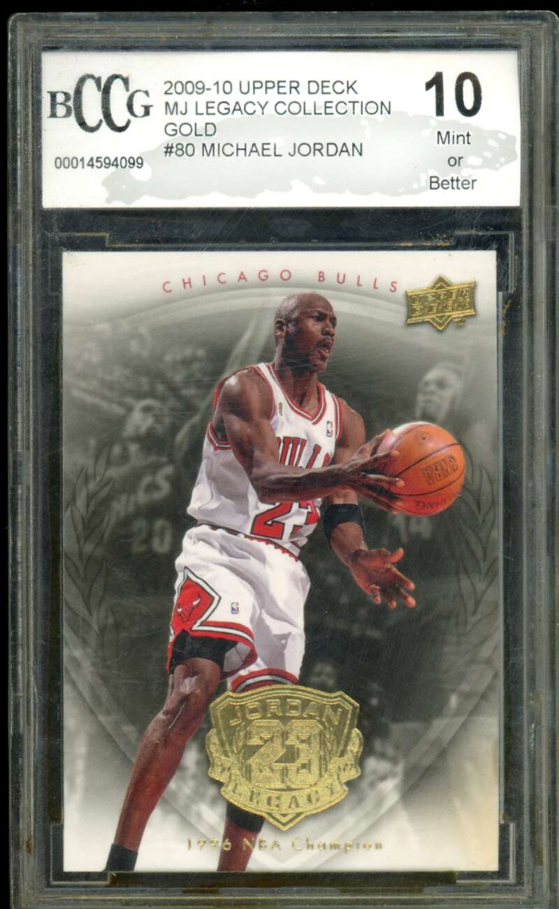 Michael Jordan 2009-10 Upper Deck Legacy Gold #80 BGS BCCG 10 (holder scratch) Image 1