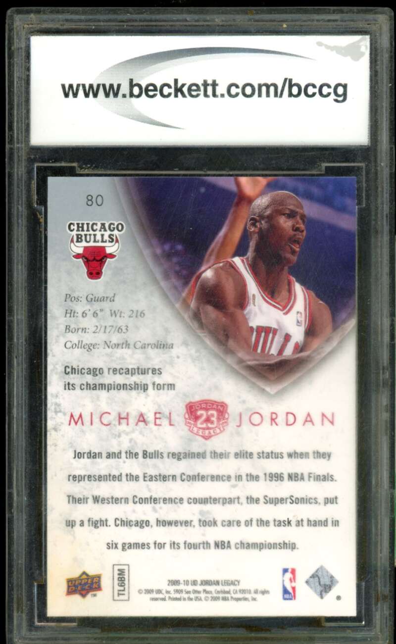 Michael Jordan 2009-10 Upper Deck Legacy Gold #80 BGS BCCG 10 (holder scratch) Image 2