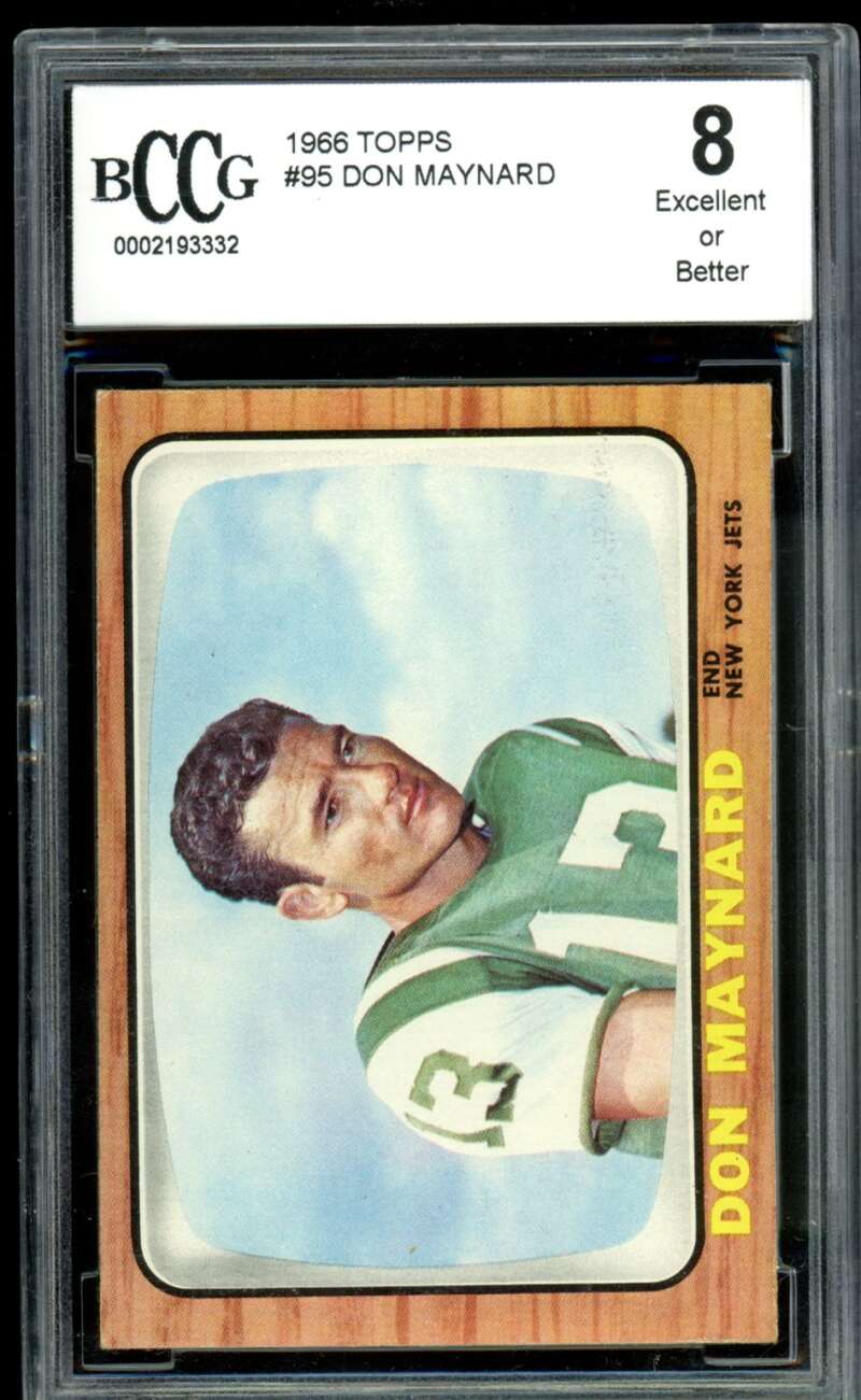 Don Maynard Card 1966 Topps #95 BGS BCCG 8 Image 1