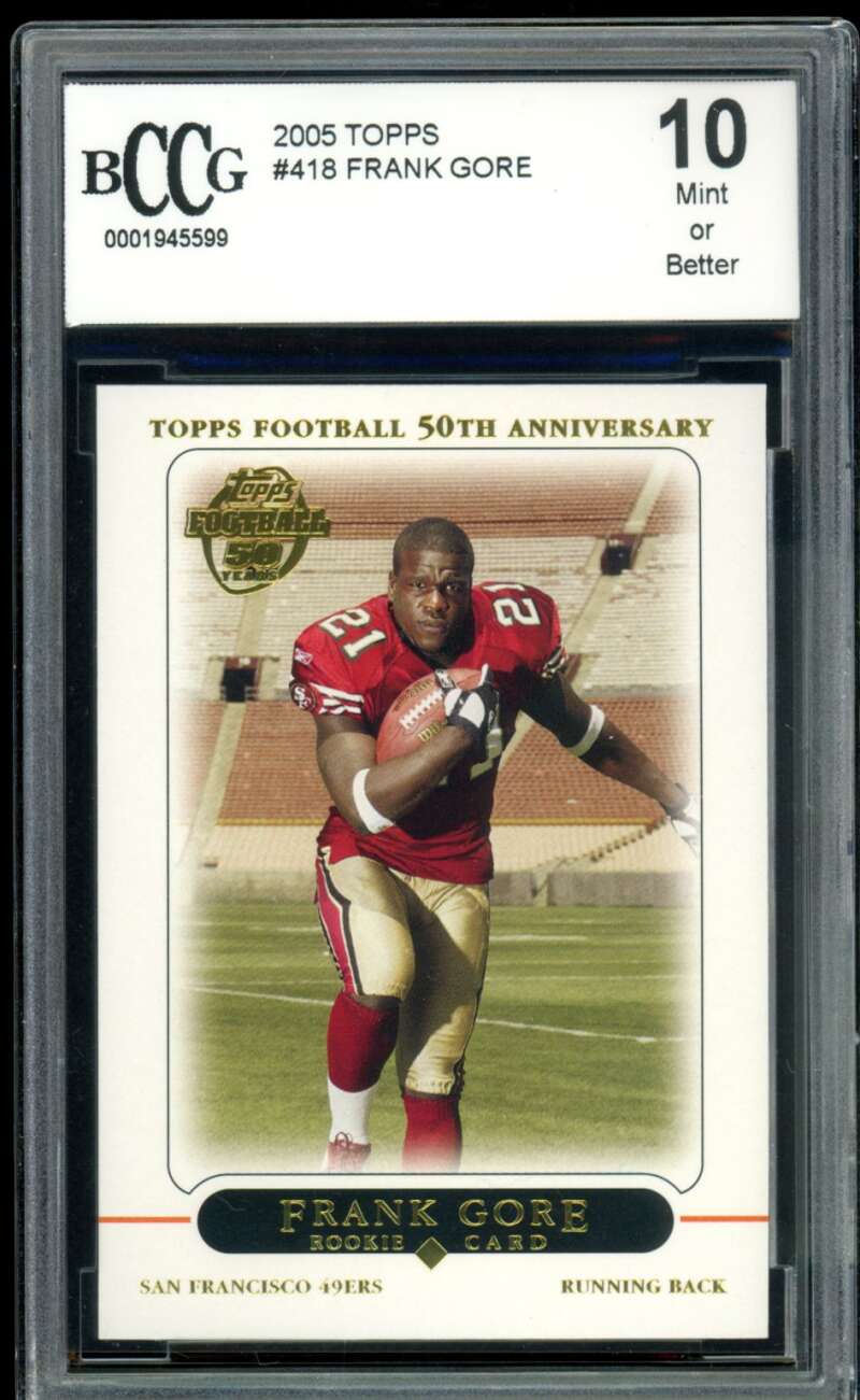 Frank Gore Rookie Card 2005 Topps #418 BGS BCCG 10 Image 1
