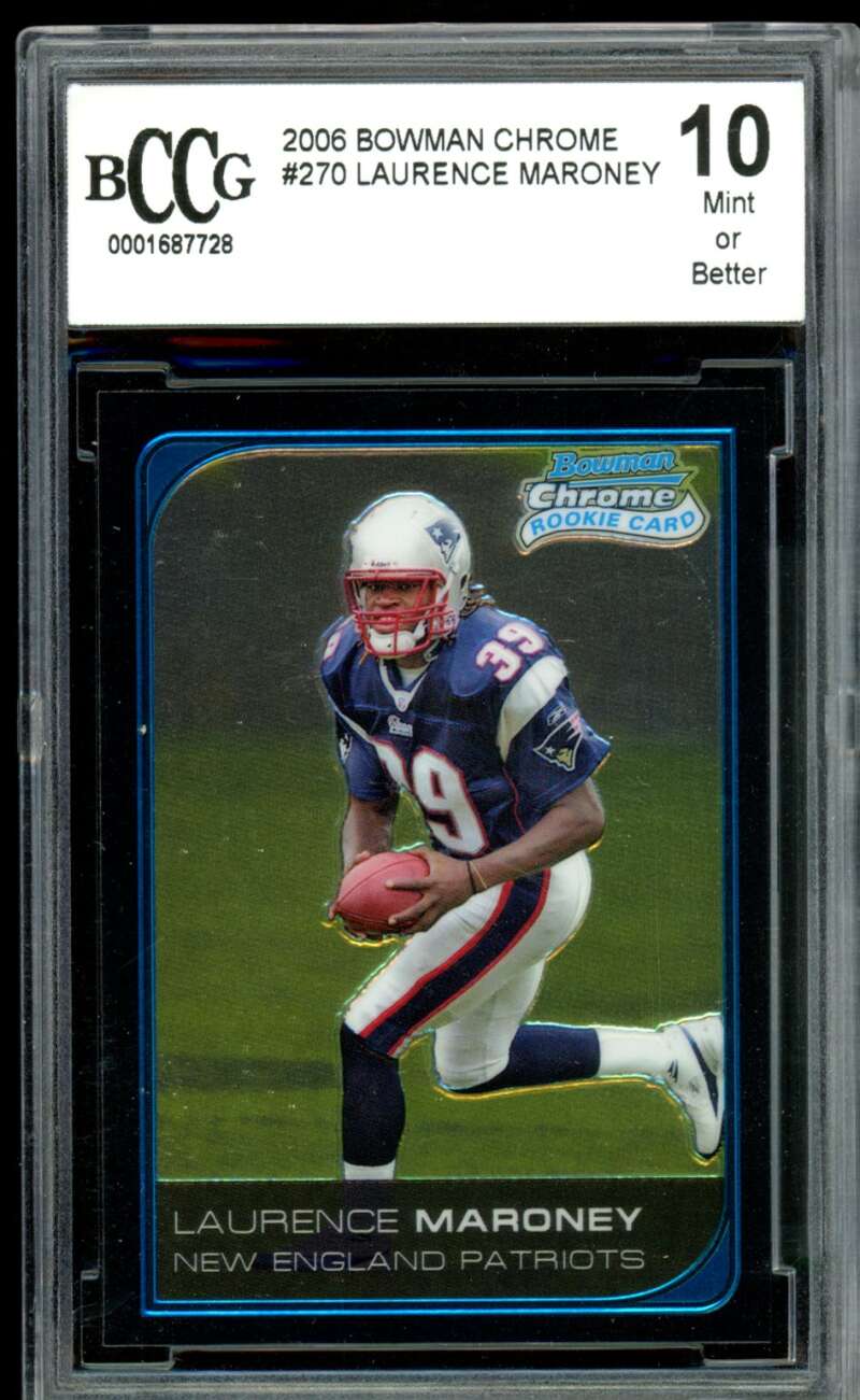 Laurence Maroney Rookie Card 2006 Bowman Chrome #270 BGS BCCG 10 Image 1