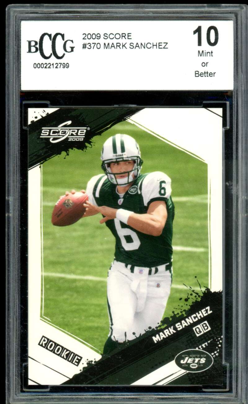 Mark Sanchez Rookie Card 2009 Score #370 BGS BCCG 10 (holder scratch) Image 1