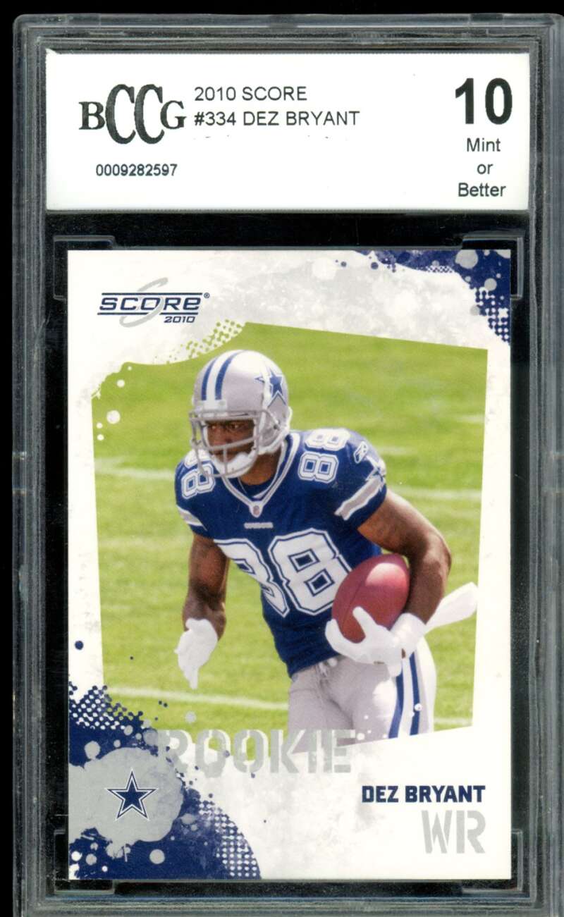 Dez Bryant Rookie Card 2010 Score #334 BGS BCCG 10 Image 1