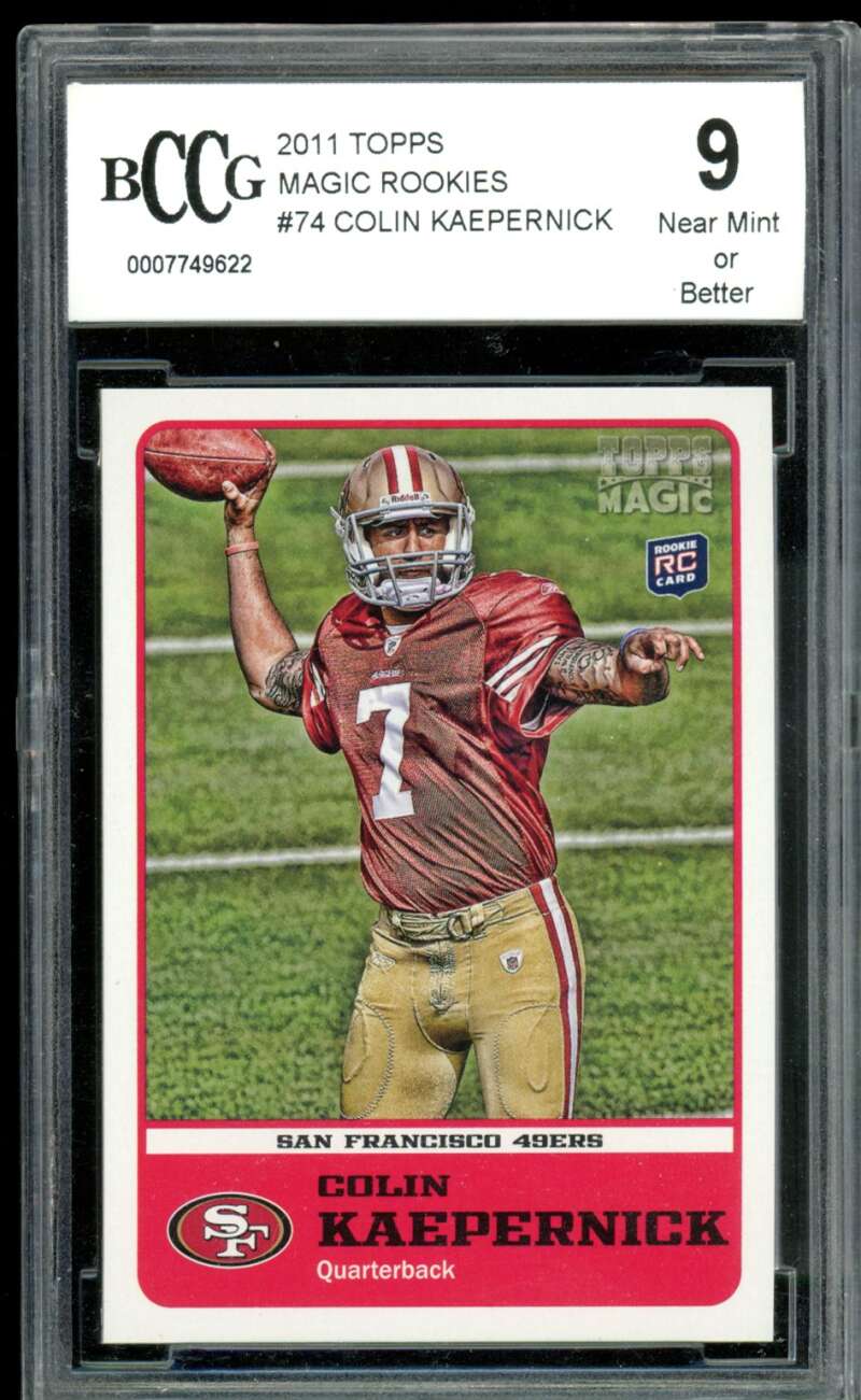 Colin Kaepernick Rookie Card 2011 Topps Magic #74 BGS BCCG 9 (holder crack) Image 1