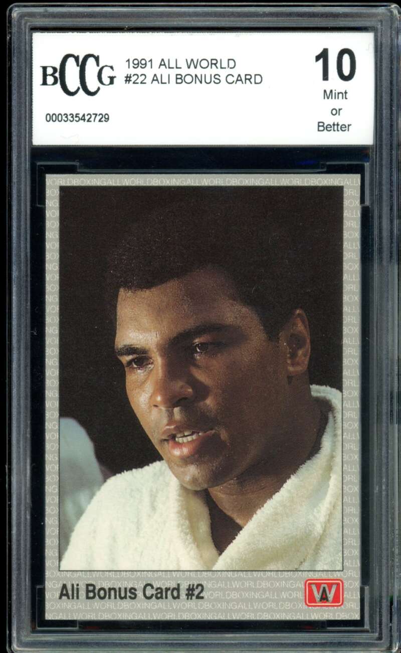 Muhammad Ali Card 1991 All World #22 BGS BCCG 10 Image 1
