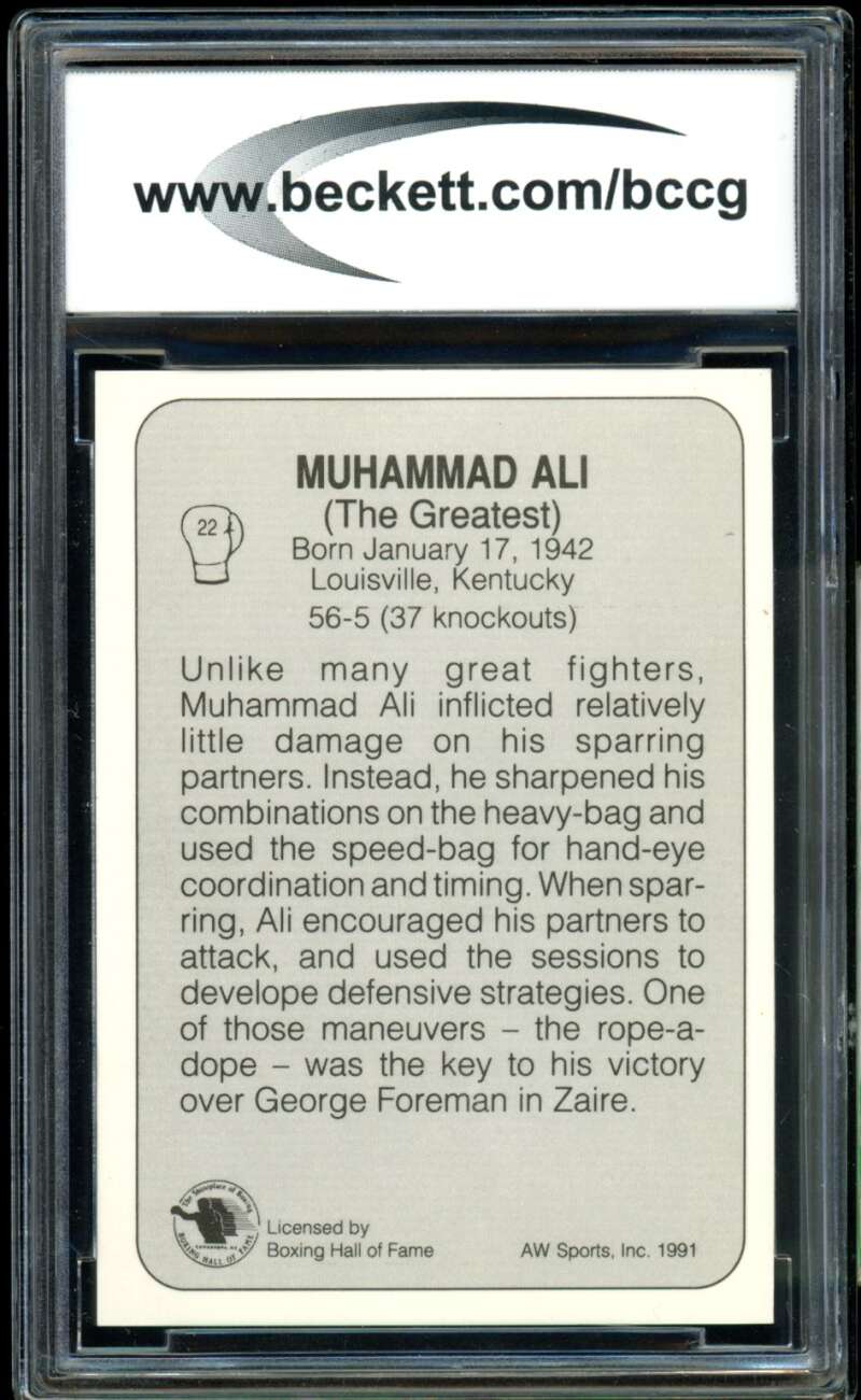 Muhammad Ali Card 1991 All World #22 BGS BCCG 10 Image 2