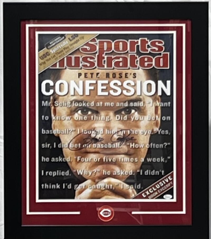 Pete Rose Autograph Signed Sports Illustrated 23x27 Framed Poster JSA Authentic Image 2