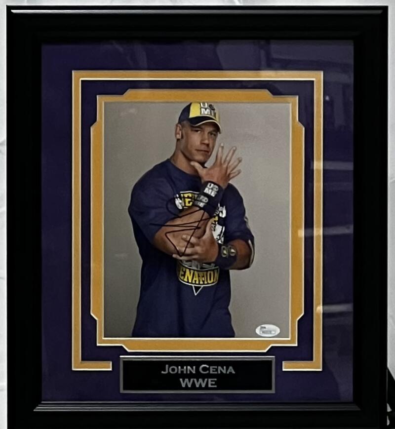 WWE John Cena Autographed Signed 15x17 Framed Poster JSA Authentic Image 1