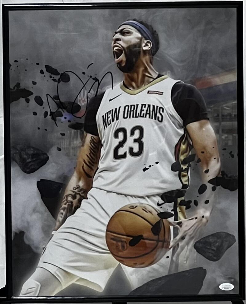 Anthony Davis Autographed Signed Pelicans 16x20 Framed Poster JSA Authentic Image 1