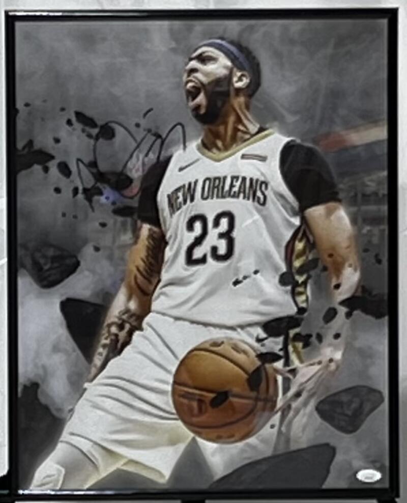 Anthony Davis Autographed Signed Pelicans 16x20 Framed Poster JSA Authentic Image 2