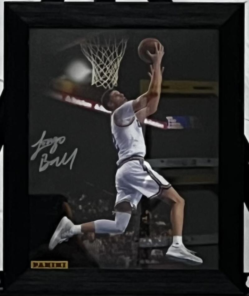 Lonzo Ball Autographed Signed Pelicans 9x11 Framed Poster Panini Authentic Image 2