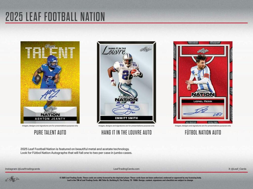 2025 Leaf Football Nation Hobby Box Image 5