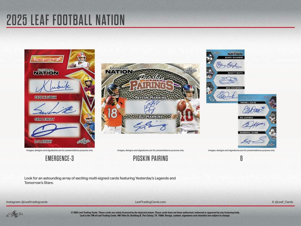 2025 Leaf Football Nation Hobby Box Image 6
