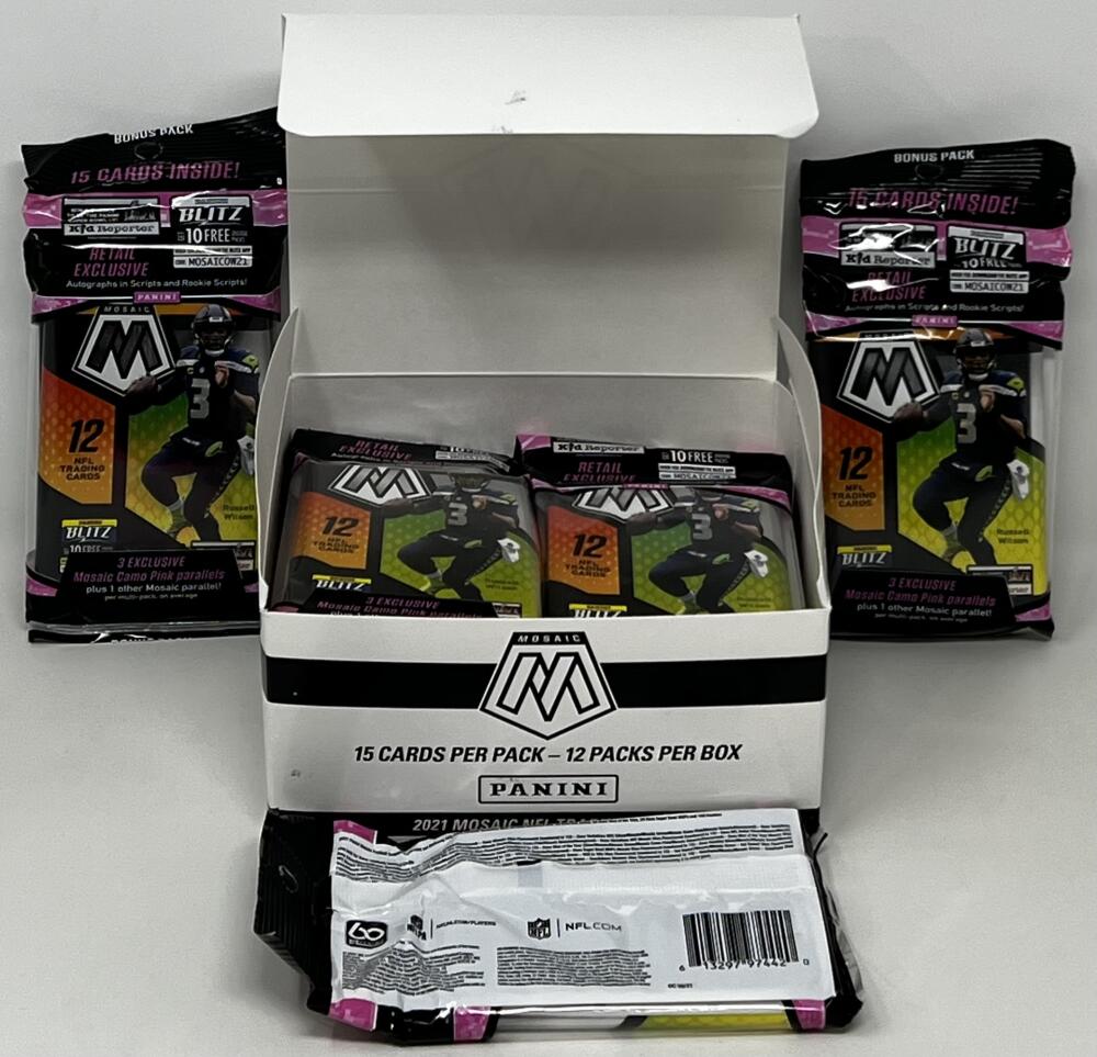 2021 Panini Mosaic Football Retail Exclusive Pack Cello Box Image 1