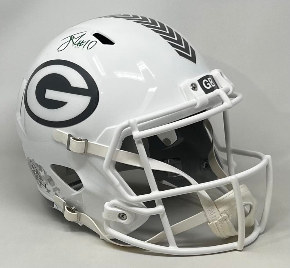 Jordan Love Autograph Signed Packers Salute To Sevice Full Size Replica Helmet BAS Authentic  Image 2