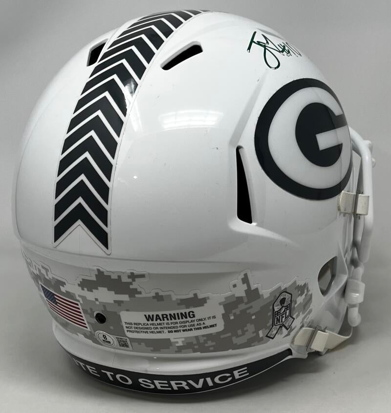 Jordan Love Autograph Signed Packers Salute To Sevice Full Size Replica Helmet BAS Authentic  Image 4