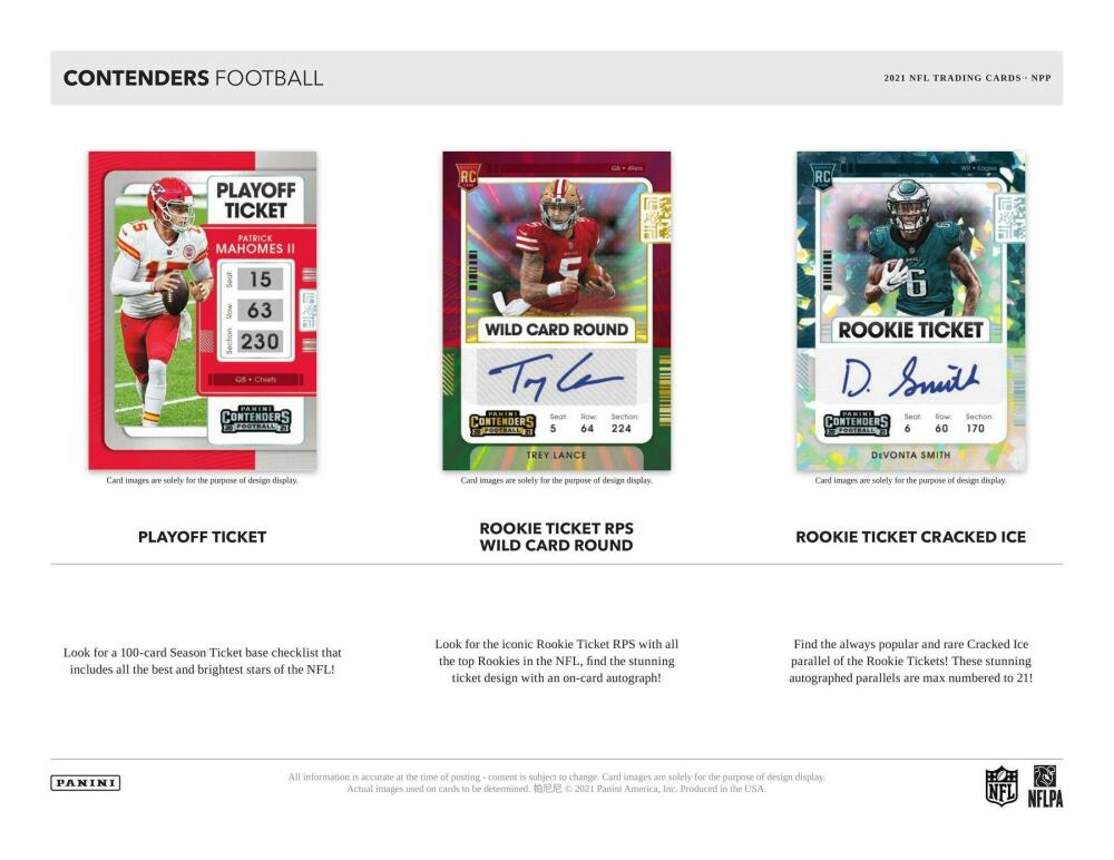 2021 Panini Contenders Football 11-Pack Blaster Box (Sapphire Parallels!) (Fanatics) Image 3