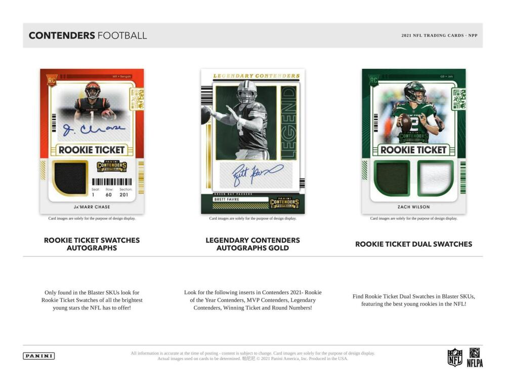 2021 Panini Contenders Football 11-Pack Blaster Box (Sapphire Parallels!) (Fanatics) Image 4