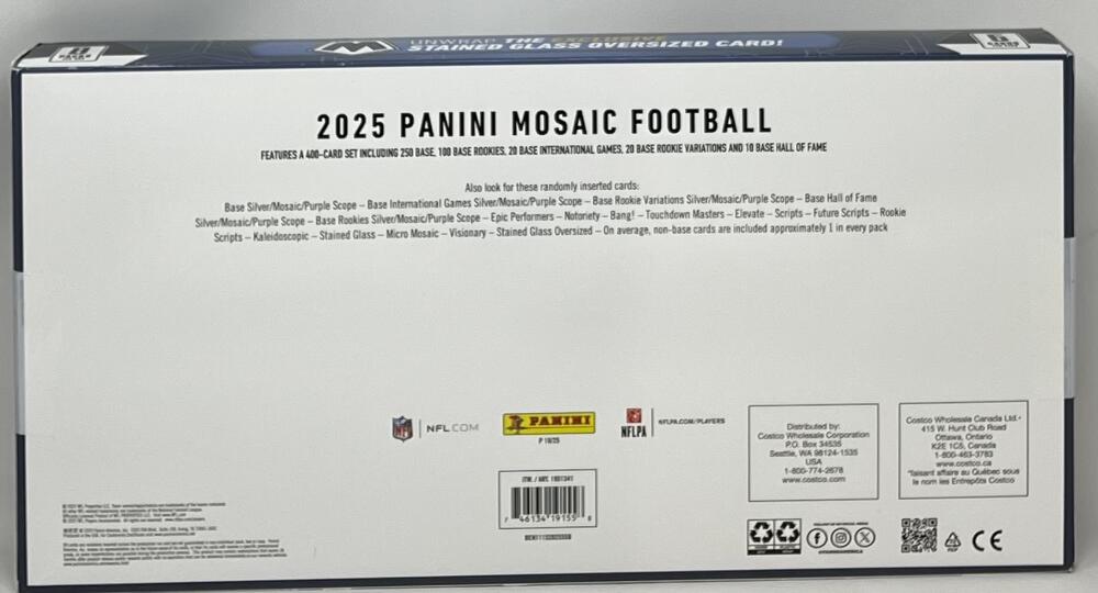 2025 Panini Mosaic Football Costco Bundle Box  Stained Glass Image 2