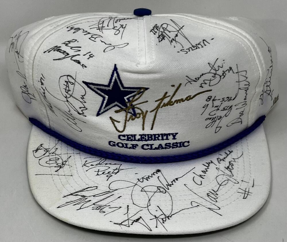 Troy Aikman Warren Moon Autographed Signed Celebrity Golf Classic Hat JSA Authentic Image 3