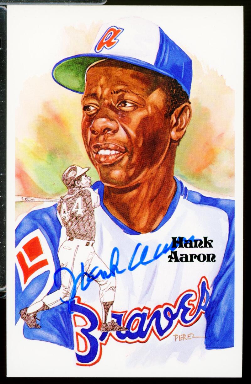 1983 Perez Steele Autograph Signed Hank Aaron H.O.F Postcard JSA Authentic /10000 Image 1