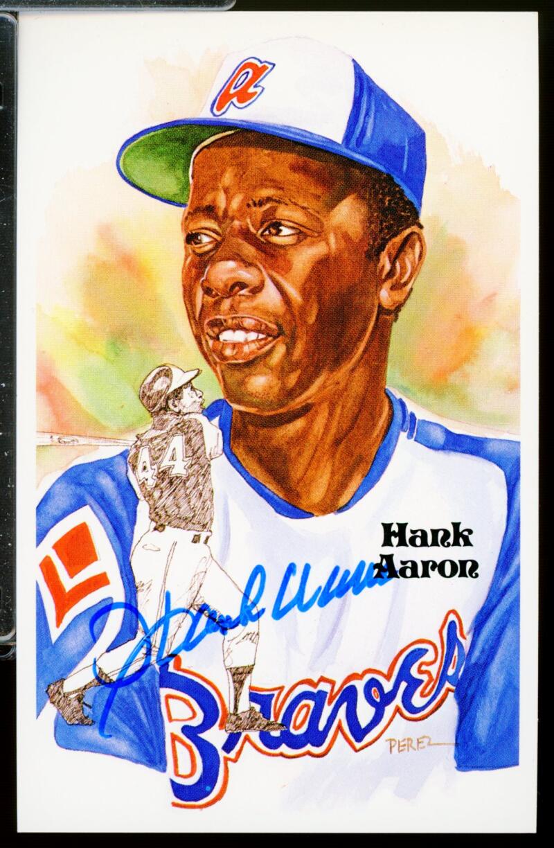 1983 Perez Steele Autograph Signed Hank Aaron H.O.F Postcard JSA Authentic /10000 Image 1
