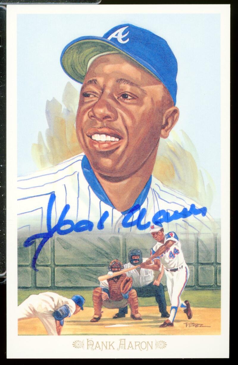 1989 Perez Steele Autograph Signed Hank Aaron H.O.F Postcard JSA Authentic /10000 Image 1