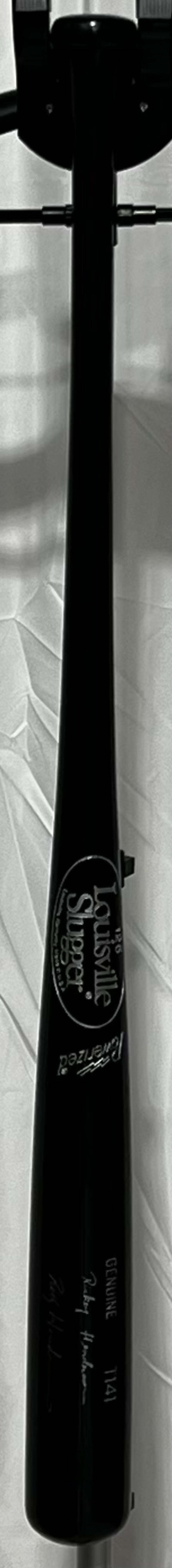 Rickey Henderson Autographed Signed Baseball Bat JSA Authentic  Image 1