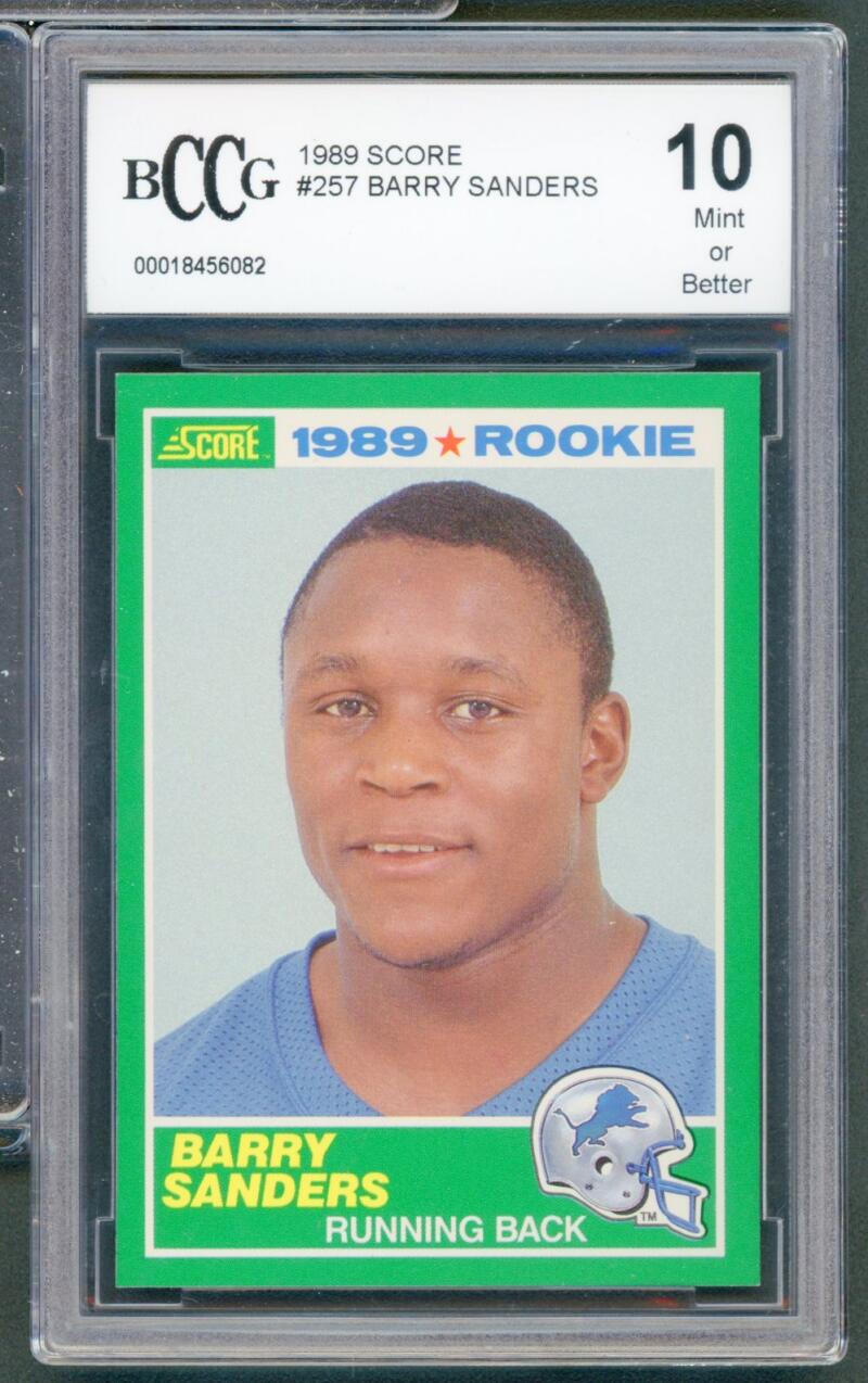 1989 Score #257 Barry Sanders Rookie Card BGS BCCG 10 Mint+ Image 1