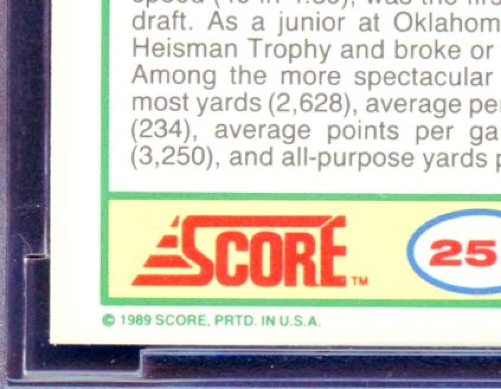 1989 Score #257 Barry Sanders Rookie Card BGS BCCG 10 Mint+ Image 9