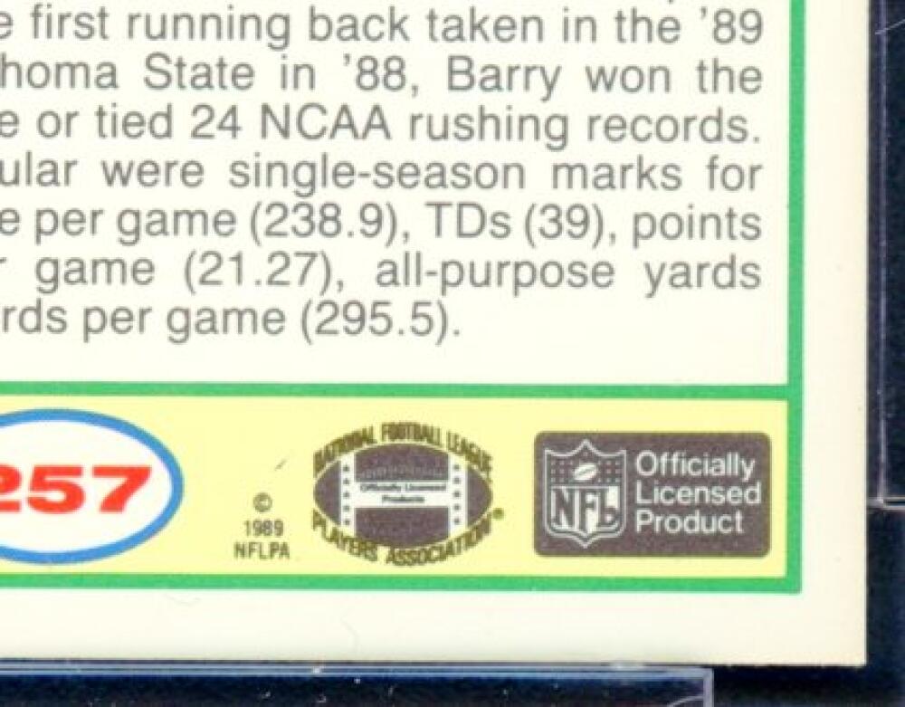 1989 Score #257 Barry Sanders Rookie Card BGS BCCG 10 Mint+ Image 10