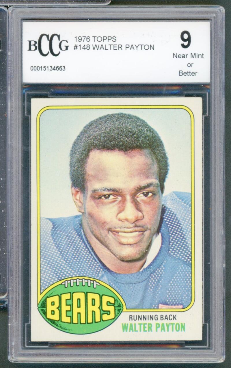 1976 Topps #148 Walter Payton Rookie Card BGS BCCG 9 Near Mint+ Image 1