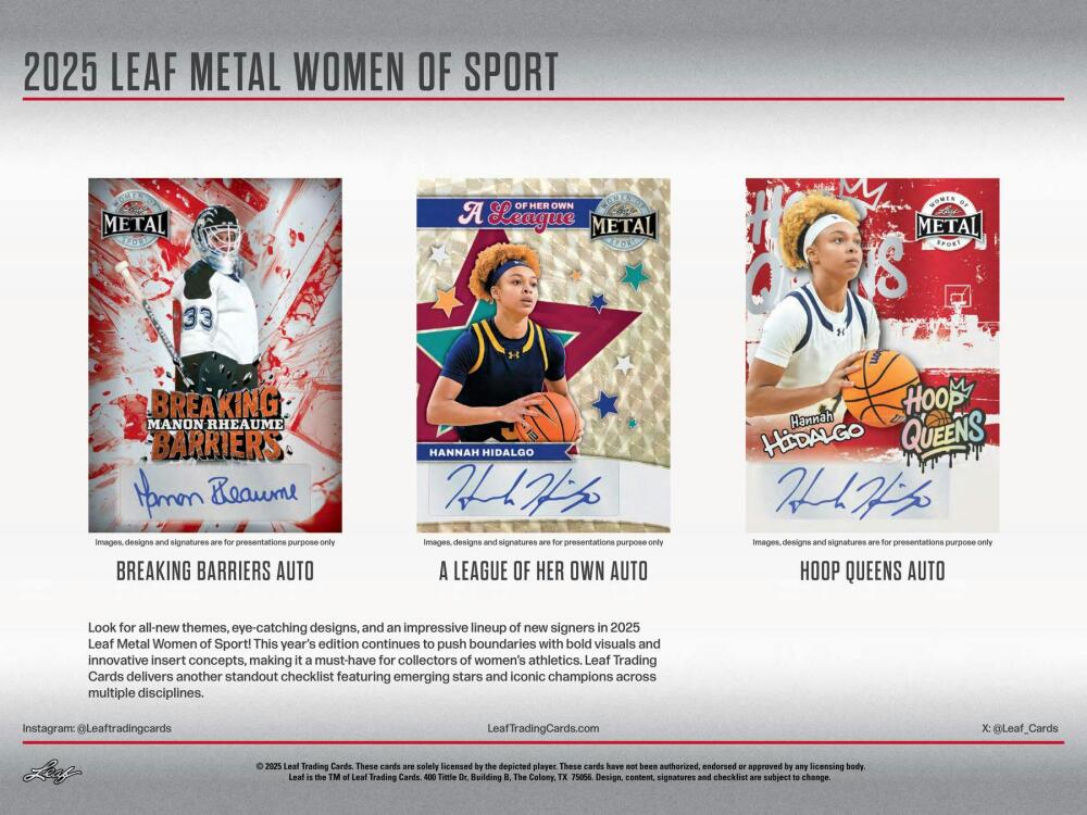 2025 Leaf Metal Women of Sport Hobby Box Image 4