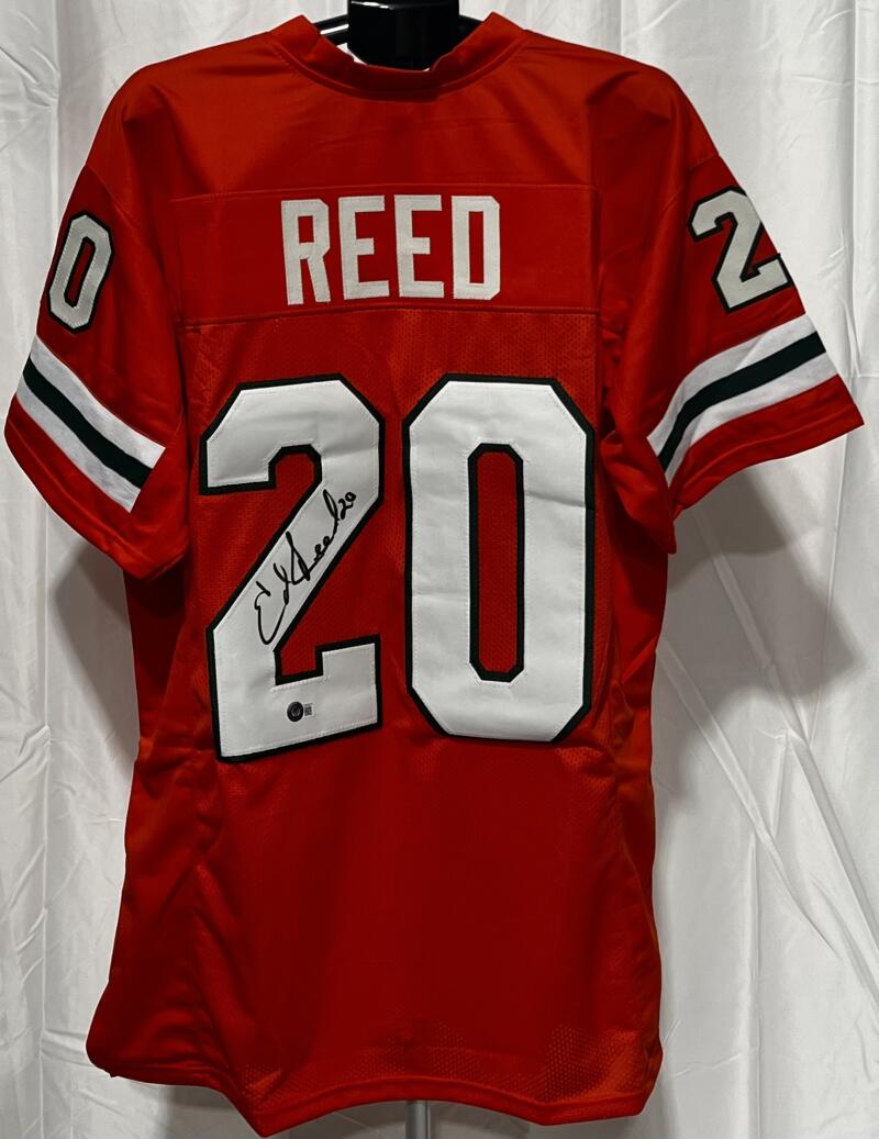 Ed Reed Autograph Signed University Of Miami Football Jersey BAS Authentic  Image 1