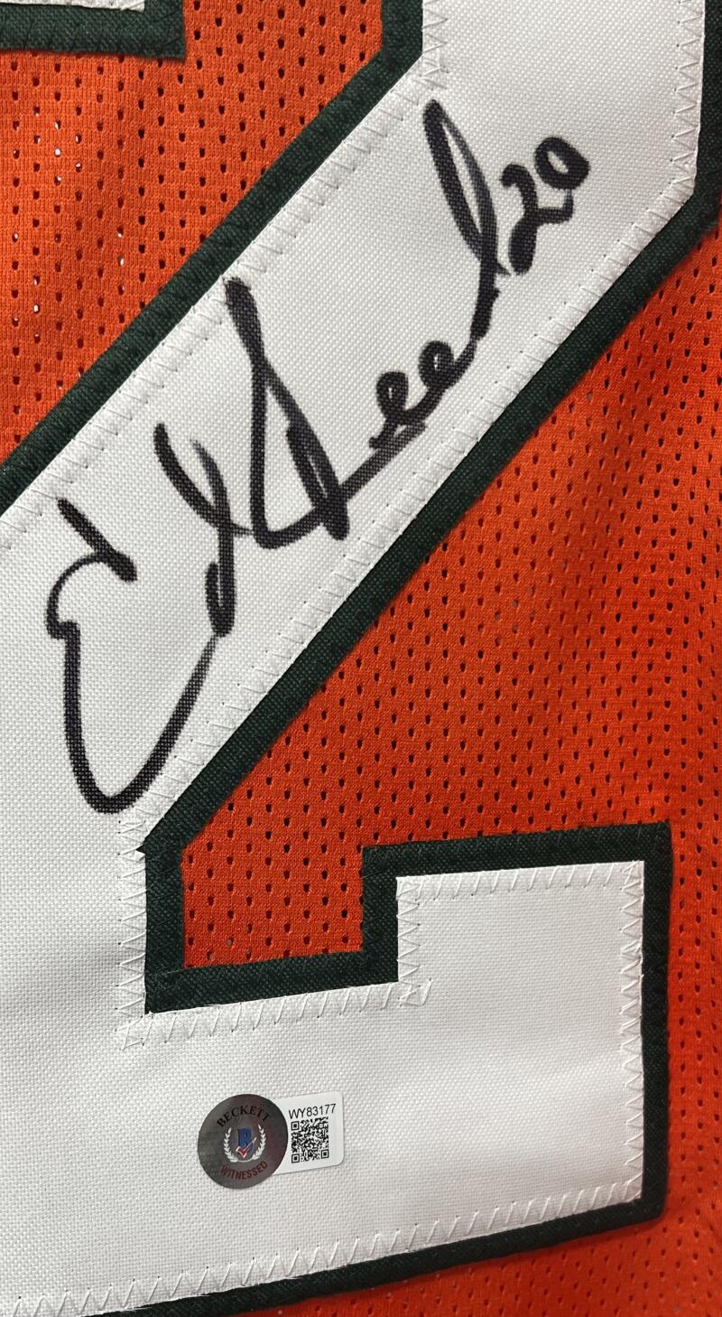Ed Reed Autograph Signed University Of Miami Football Jersey BAS Authentic  Image 3