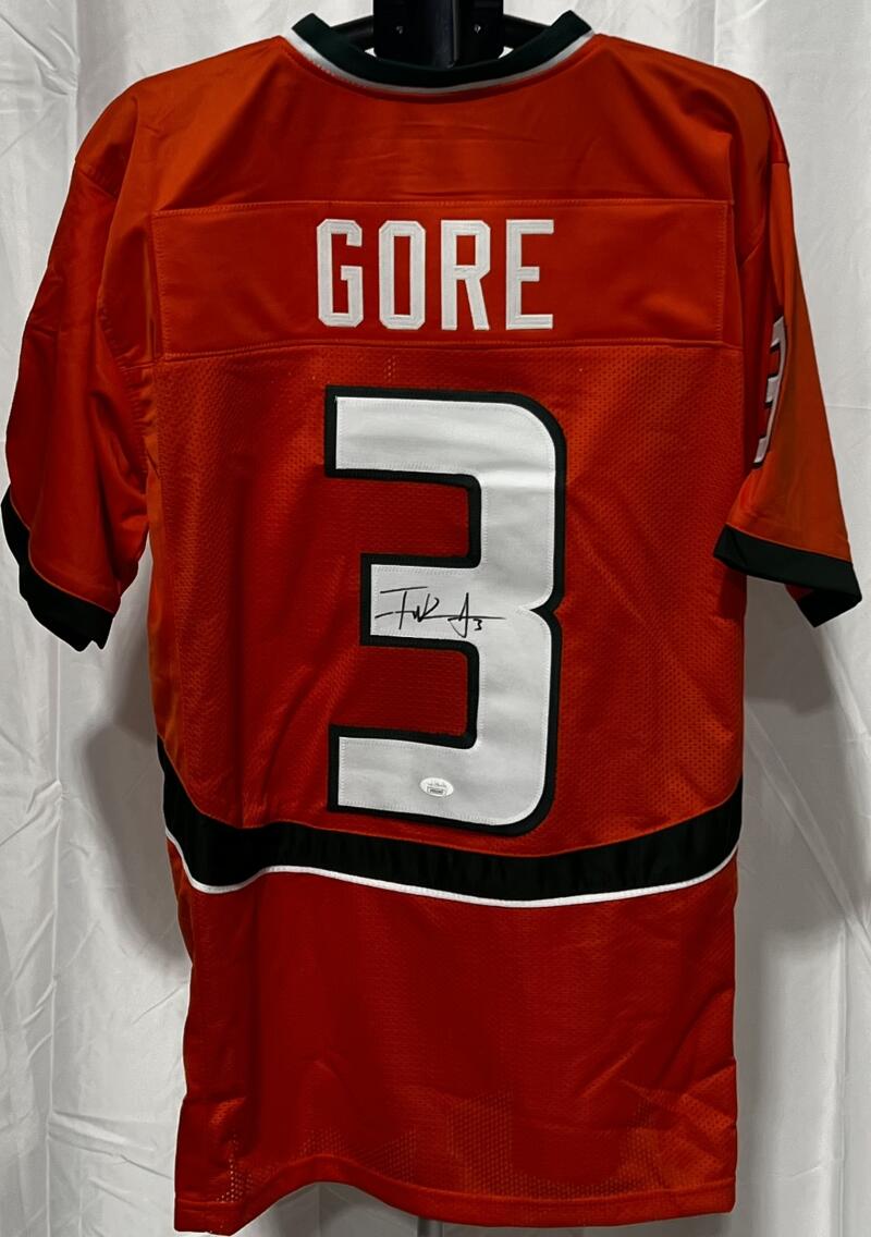 Frank Gore Autograph Signed University Of Miami Football Jersey JSA Authentic  Image 1
