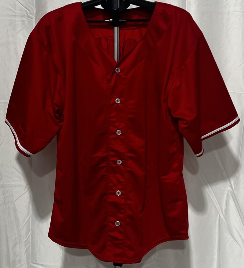 Michael Young Autograph Signed Texas Rangers Red Jersey INK Authentic  Image 2