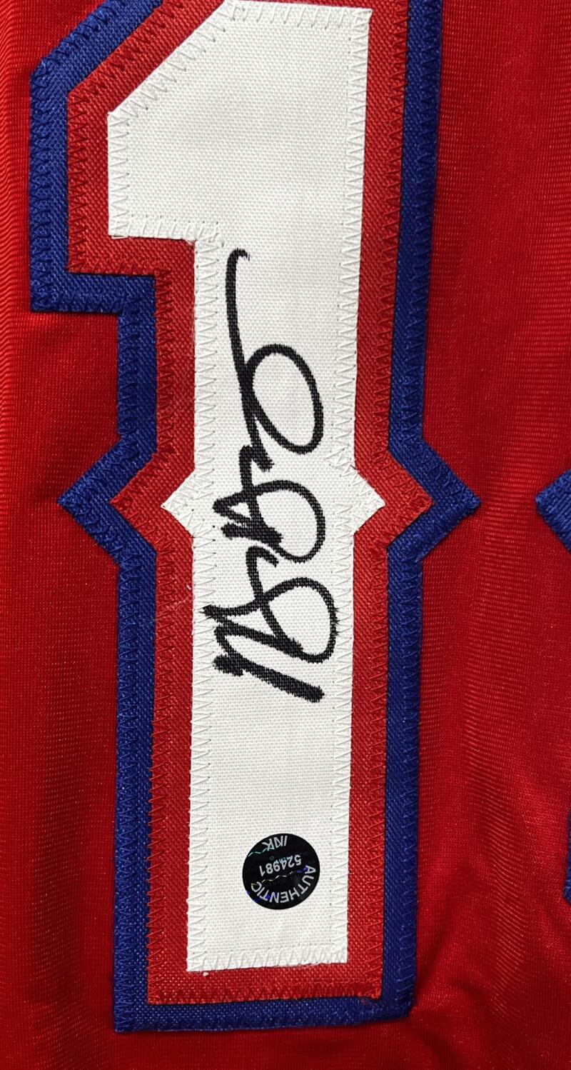 Michael Young Autograph Signed Texas Rangers Red Jersey INK Authentic  Image 3
